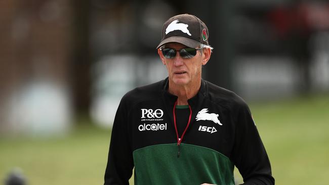 Rabbitohs coach Wayne Bennett knew what was going to happen with the latest edict handed down to referees. Picture: Getty