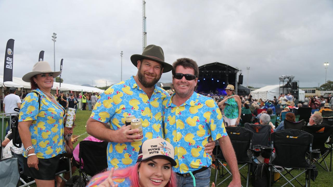 Kelly Thompson, Angela Stewart, Gavin Stewart and Lee Maskell enjoy the Cairns edition of the Red Hot Summer Tour, held at the Cairns Showgrounds on May 25 2024. Picture: Angus McIntyre