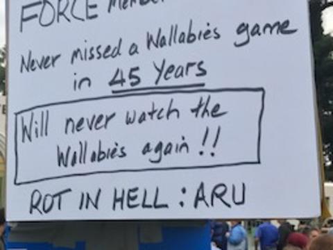 Angry Western Force fan David Hayter,60, boycotted the Perth Test played by the Wallabies