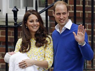Britain's Prince William and Kate, Duchess of Cambridge and their newborn baby princess, pose for the media as they leave St. Mary's Hospital's exclusive Lindo Wing, London, Saturday, May 2, 2015. Kate, the Duchess of Cambridge, gave birth to a baby girl on Saturday morning. (AP Photo/Kirsty Wigglesworth)