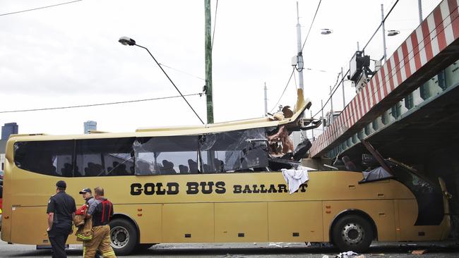 Jack Aston was the driver of a bus which crashed into the Montague Street bridge, seriously injuring six people. Picture: Hamish Blair