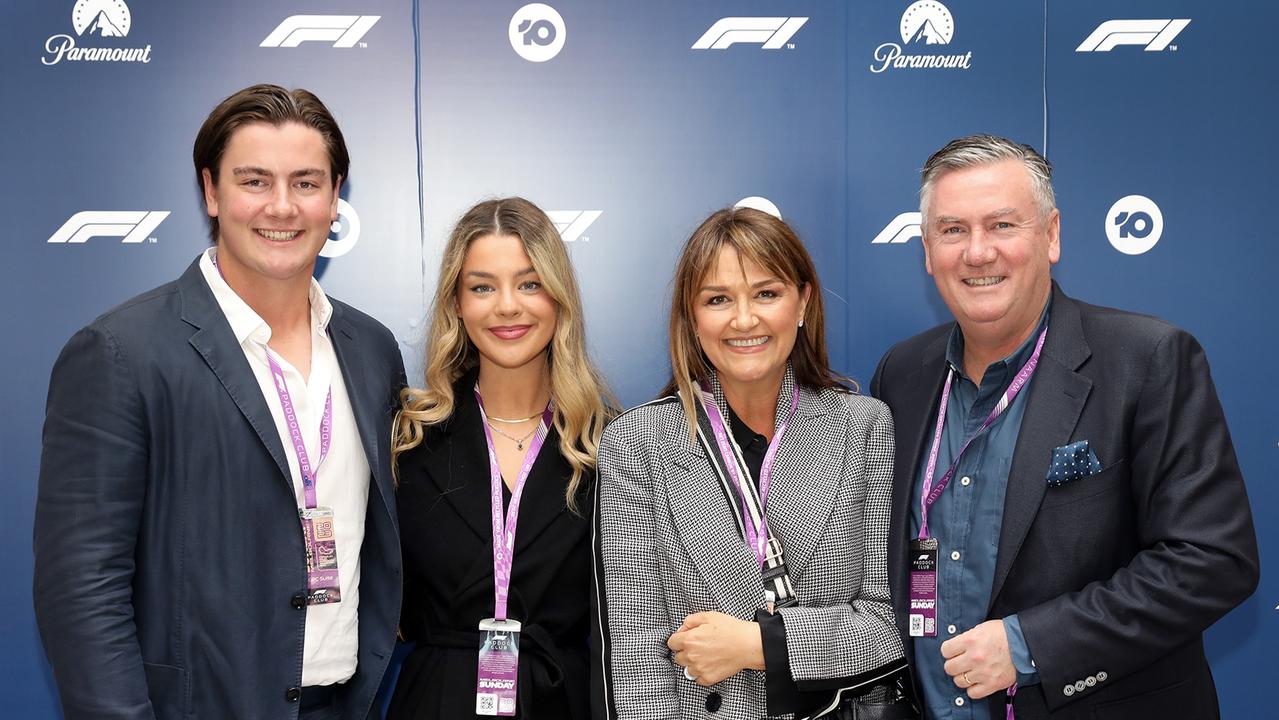 Joe McGuire with friend Emily Cavallaro, mum Carla and dad Eddie. Photo: Adam Haddrick