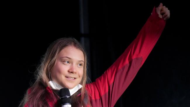 Climate activist Greta Thunberg speaks during the Fridays For Future march on November 5 in Glasgow, Scotland. Picture: Getty