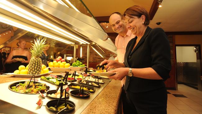 Former Queensland premier Anna Bligh at the all-you-can-eat buffet at Sizzler, Townsville.