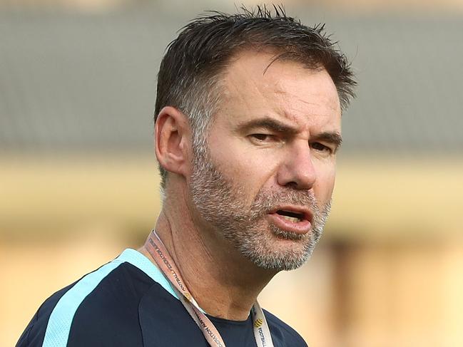 MALACCA, MALAYSIA - OCTOBER 02:  Assistant coach Ante Milicic  looks on during an Australia Socceroos training session at Hang Tuah Stadium on October 2, 2017 in Malacca, Malaysia.  (Photo by Robert Cianflone/Getty Images)