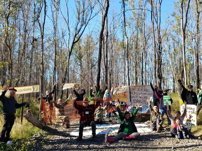 Save Banyabba Koalas have presented to John Barilaro in Casino. The group is pictured here at a protest at Myrtle State forest.