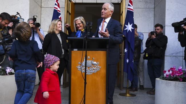 Malcolm Turnbull was gracious but pointed in his final press conference as prime minister. (Pic: Lukas Coch/AAP)