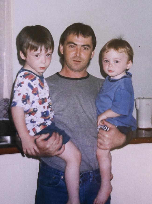 Steve Tozer with his sons Matthew and Joshua in earlier years. Picture: Supplied by family