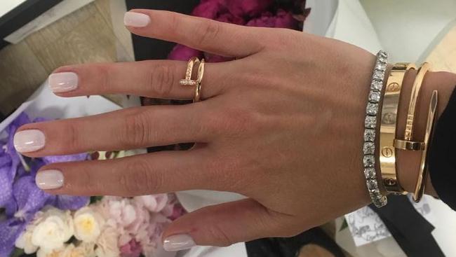 Roxy Jacenko posted this picture on Instagram of the new ring her husband bought her for her birthday.