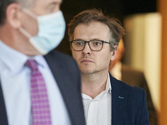 Professor Joshua Ross leaving the South Australian Civil and Administrative Tribunal in Adelaide, Wednesday, April 20, 2022. Picture: MATT LOXTON