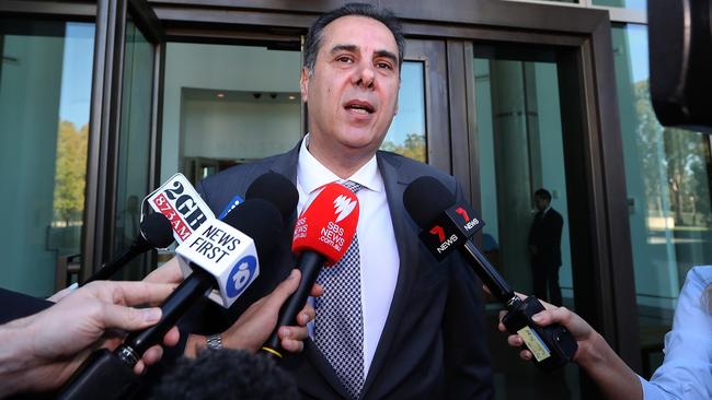 Turkish Ambassador to Australia Korhan Karakoc leaves Parliament House after a meeting with Scott Morrison. Picture: Kym Smith