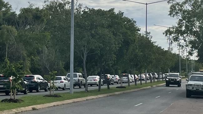 Royal Darwin Hospital traffic jam after accident in front of hospital, Picture: SUPPLIED