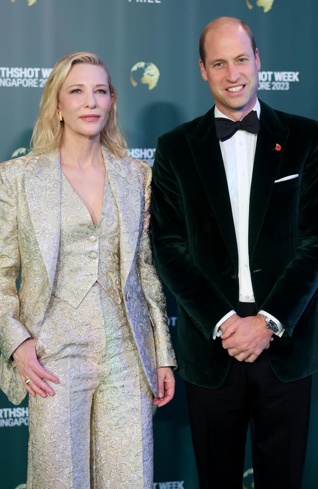 Cate Blanchett with Prince William at the Earthshot Prize Awards Ceremony in Singapore a day earlier. Picture: Getty Images