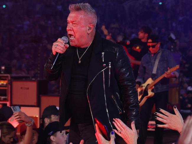 SYDNEY, AUSTRALIA - OCTOBER 02: Jimmy Barnes performs ahead of the 2022 NRL Grand Final match between the Penrith Panthers and the Parramatta Eels at Accor Stadium on October 02, 2022, in Sydney, Australia. (Photo by Mark Kolbe/Getty Images)