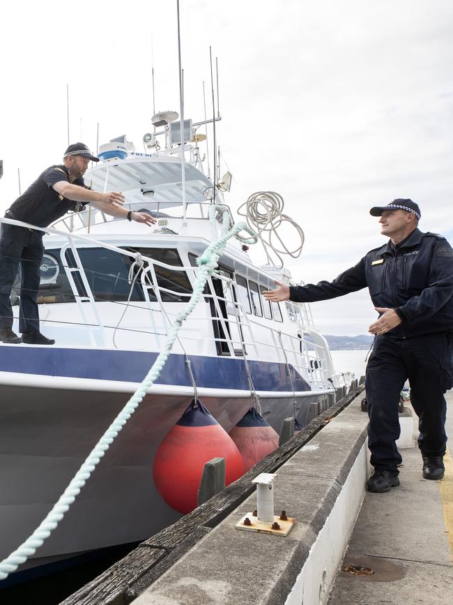 Police Vessel Van Diemen has been sold and is departing Tasmania after nearly 30 years of service. Picture: Chris Kidd