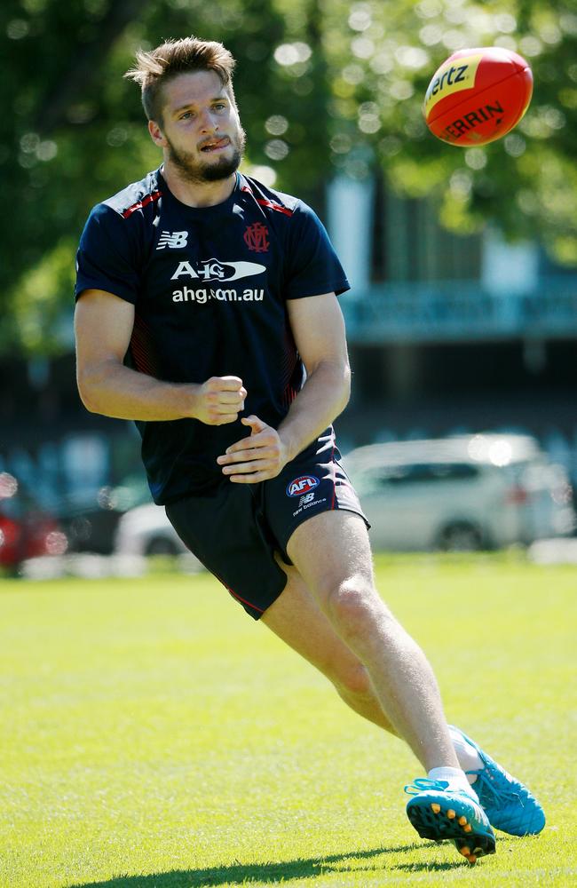 Demon Jesse Hogan put through his paces last month. Picture: Colleen Petch