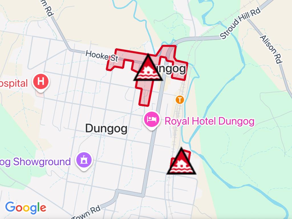 NSW floods: Suburbs at risk. Picture: Hazards Near Me NSW
