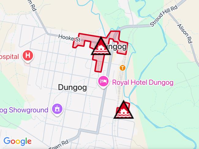 NSW floods: Suburbs at risk. Picture: Hazards Near Me NSW