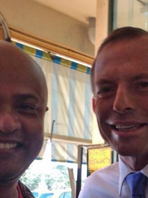 Vamadevan pictured with former Prime Minister Tony Abbott. Picture: Facebook