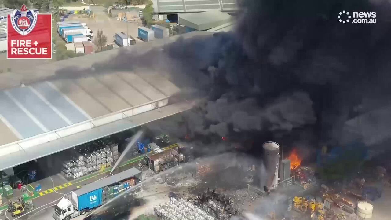 Emergency crews respond to a massive factory fire at St Mary's.