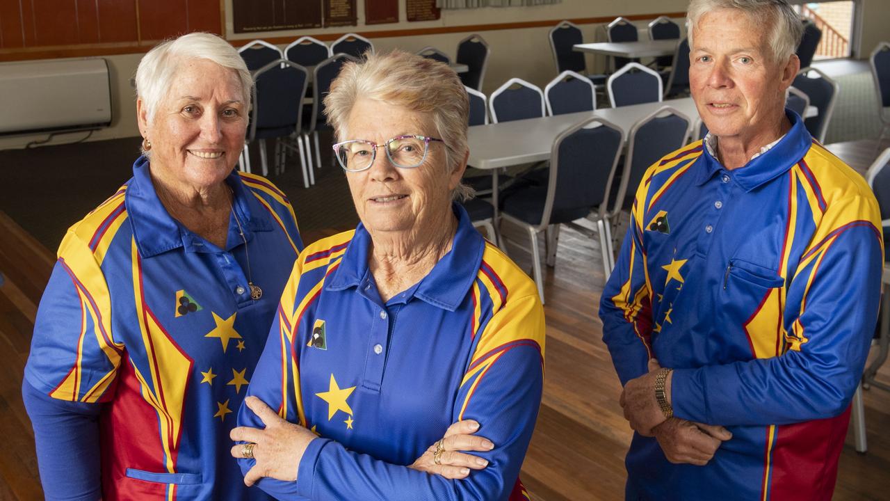 The Drayton Bowls Club executive look forward to new management by the City Golf Club. (from left) Vicki Foster - Secretary, Kay Jenkins - Treasurer and Ray Krause - Chair. Thursday, July 21, 2022. Picture: Nev Madsen.