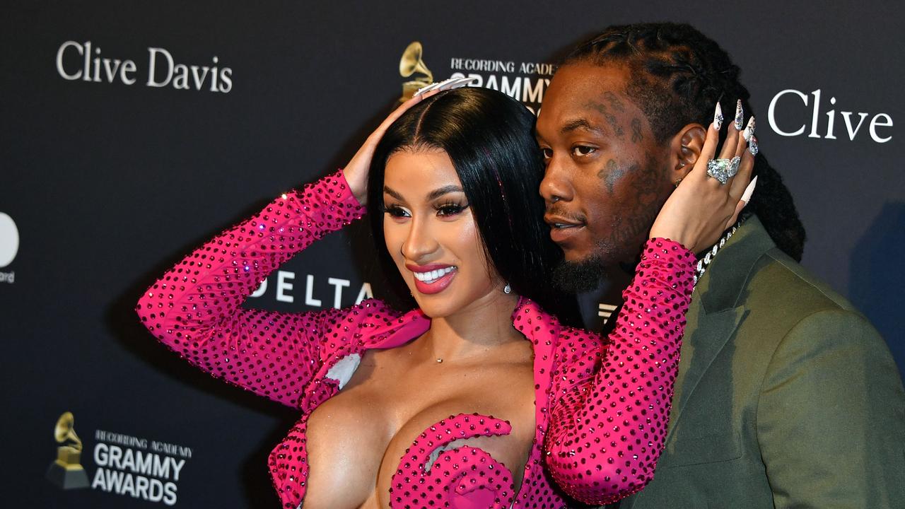 Cardi B and her rapper husband Offset. (Photo by Mark RALSTON / AFP)