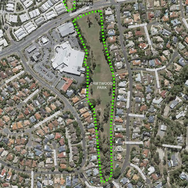 Proposed new off leash area at Driftwood Park, Parkwood.