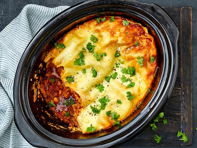 An easy slow cooker lasagne. Recipe: <a href="https://www.taste.com.au/recipes/easy-slow-cooker-lasagne/QdJegy8Y" target="_blank">Taste.com.au</a>