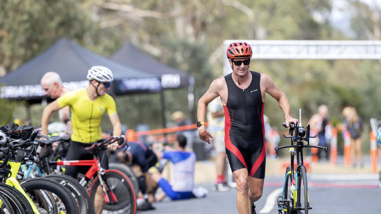 Jon Burgess during the Seven Mile Beach Gala Day Triathlon. Picture: Chris Kidd