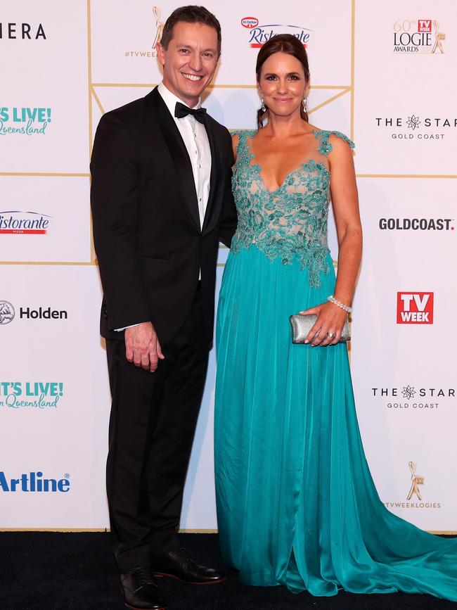 Funny man Rove McManus and his wife Tasma Walton. Picture: Chris Hyde/Getty Images