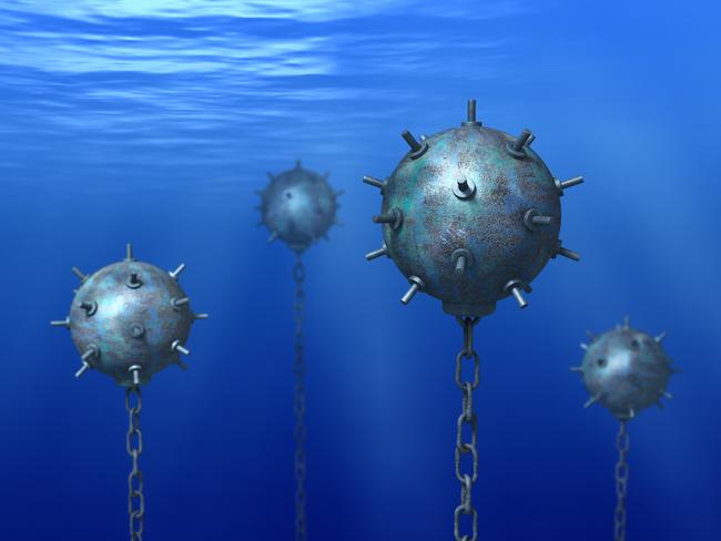 Underwater mines, not to be confused with sea urchins. Picture: ThinkStock