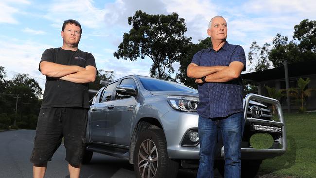 Highland Park neighbours Robert Brutman and Will Hattingh say young people are not held responsible for their actions. Picture: Scott Powick.