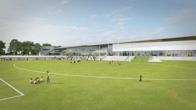 Artist's impression of the Dingley Village oval planned for the Hawthorn Football Club, which is now on hold.