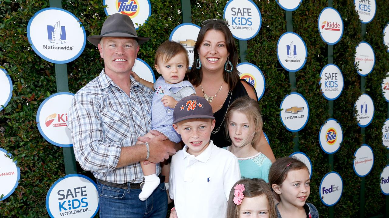 Neal McDonough with his wife and five children. (Photo by Rich Polk/Getty Images for Safe Kids Worldwide)