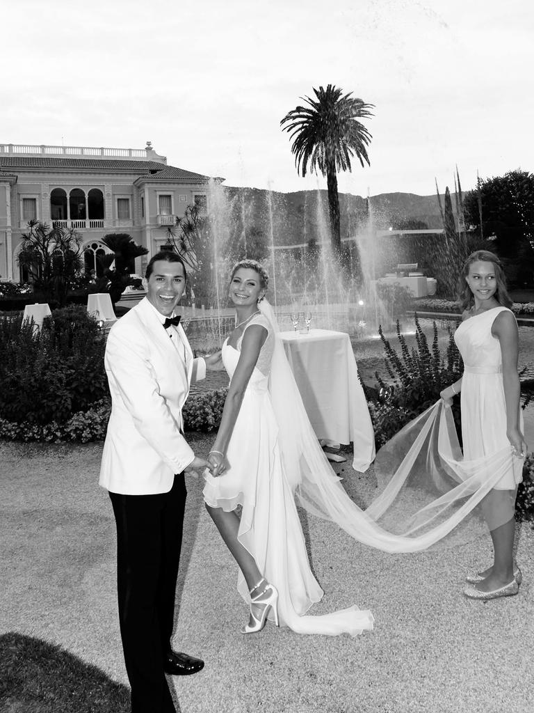 Damien Carew and wife Anna Polianskaya-Carew got married at the historic Villa Ephrussi de Rothschild on the French Riviera. Picture: Supplied.