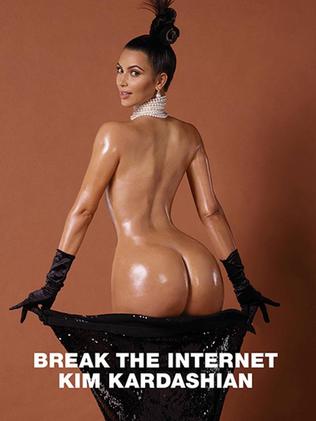 Kim Kardashian on the now infamous cover of <i>Paper </i>magazine. Picture: Paper Magazine