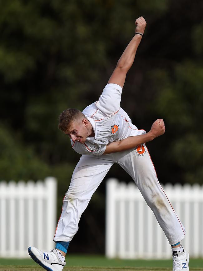 Kookaburra Cup cricket - Southport Labrador vs. Runaway Bay at Morrie Glasman Oval in Arundel. Matt Madeley bowling for Runaway Bay. Picture: Lawrence Pinder