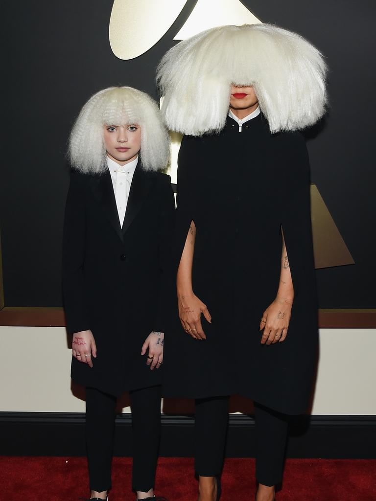 With dancer Maddie Ziegler at the 2015 Grammys. Picture: Getty