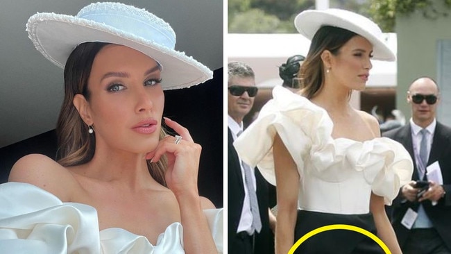 Model’s undies exposed by Derby Day mishap