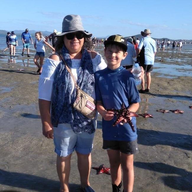 Bailey Pini with his late mother Sonia Pini, who died after a brief battle with cervical cancer in July, 2020. Picture: Supplied