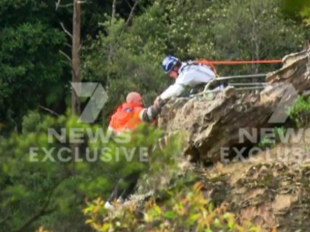 Ashley Gaddie was located at Fletcher’s Lookout near Wentworth Falls. Picture: 7 News