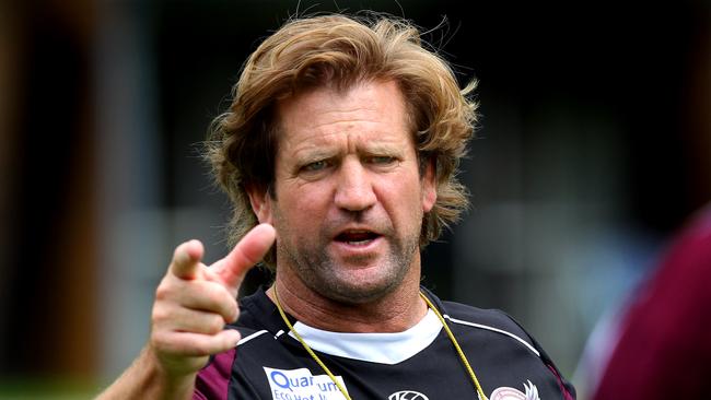 Back to the good ol’ days... Des Hasler during his last stint as Manly coach.