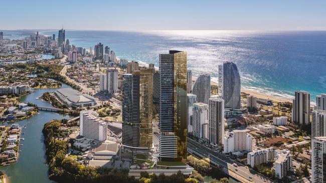 The Star Gold Coast’s Epsilon and the Dorsett towers.