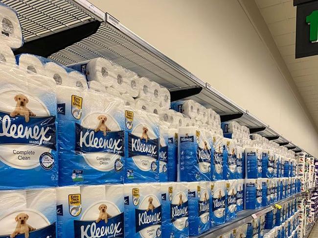 SOCIAL MEDIA IMAGE DISCUSS USE WITH YOUR EDITOR - A rare sight during the last month, fully stocked with toilet paper at Woolworths Yeppoon last Friday!