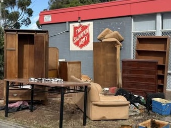 Salvation Army Parafield Gardens shared photos of unwanted Christmas presents dumped in front of their stores, many in an unsalvageable condition. Picture: Facebook