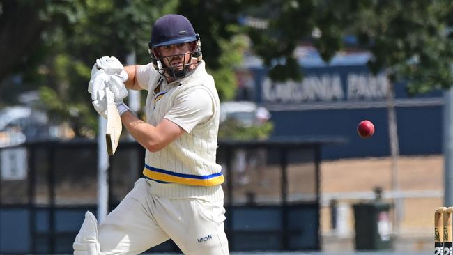 David King batting for Ringwood. Picture: Stephen Harman