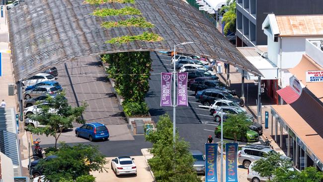 The NT Minister in charge of Darwin’s beleaguered shade structure admits the vines haven’t grown ‘as fast’ as she would’ve liked. Photograph: Che Chorley