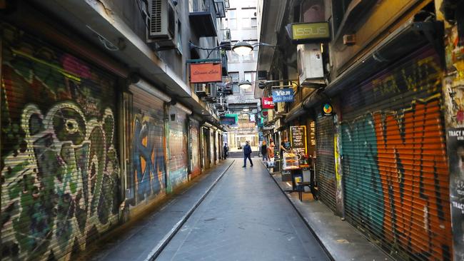 Famous laneways soon became empty.