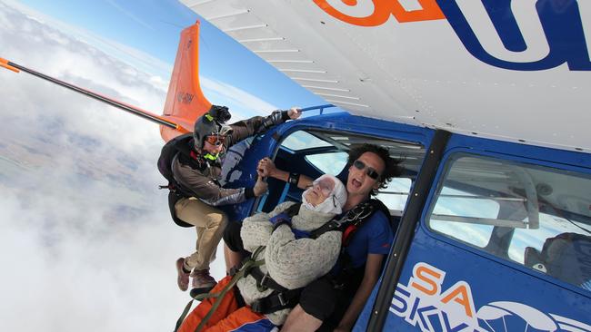 Taking the plunge. Picture: SA Skydiving / Bryce Sellick &amp; Matt Teager