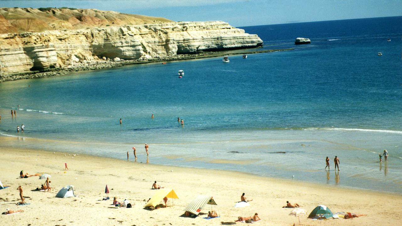 Scene from film Maslin Beach.